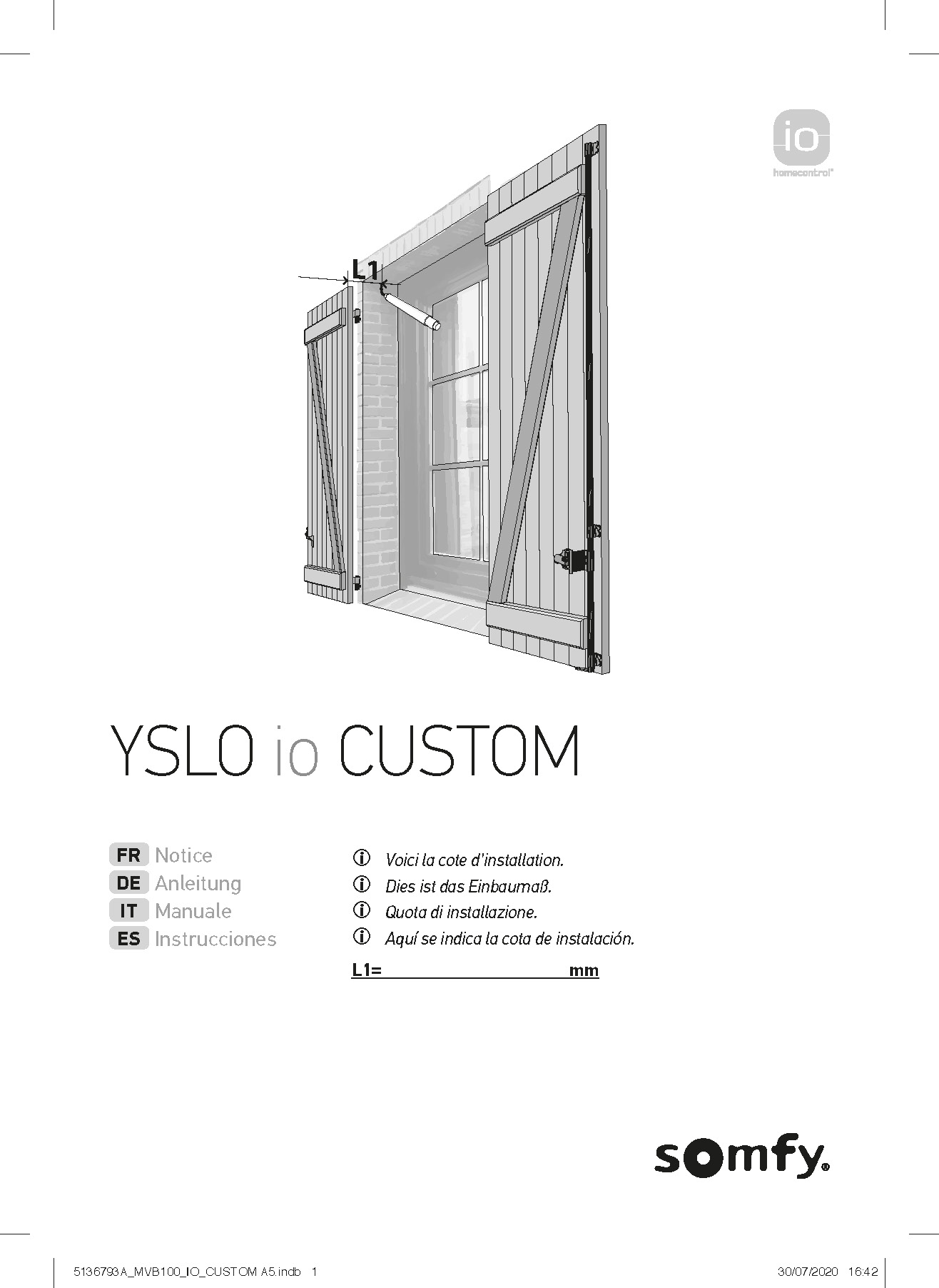 Notice de pose - Motorisation Yslo Flex sur-mesure IO