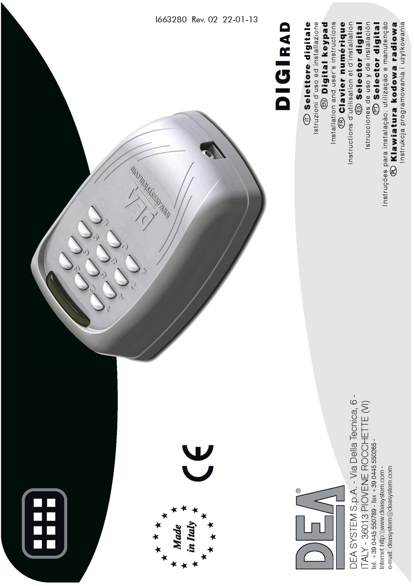 Notice Digicode Pavillon radio DEA