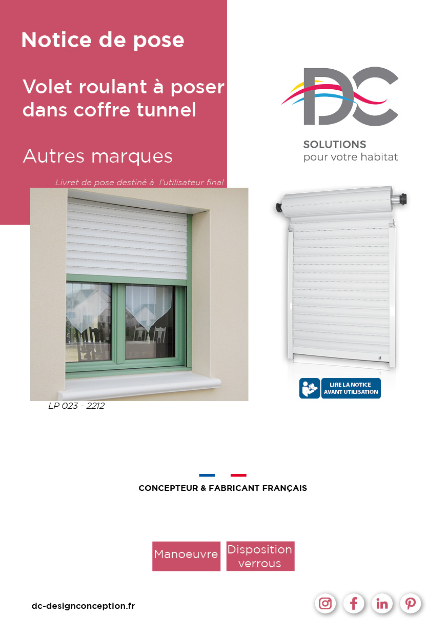 Notice de pose - volet roulant coffres divers