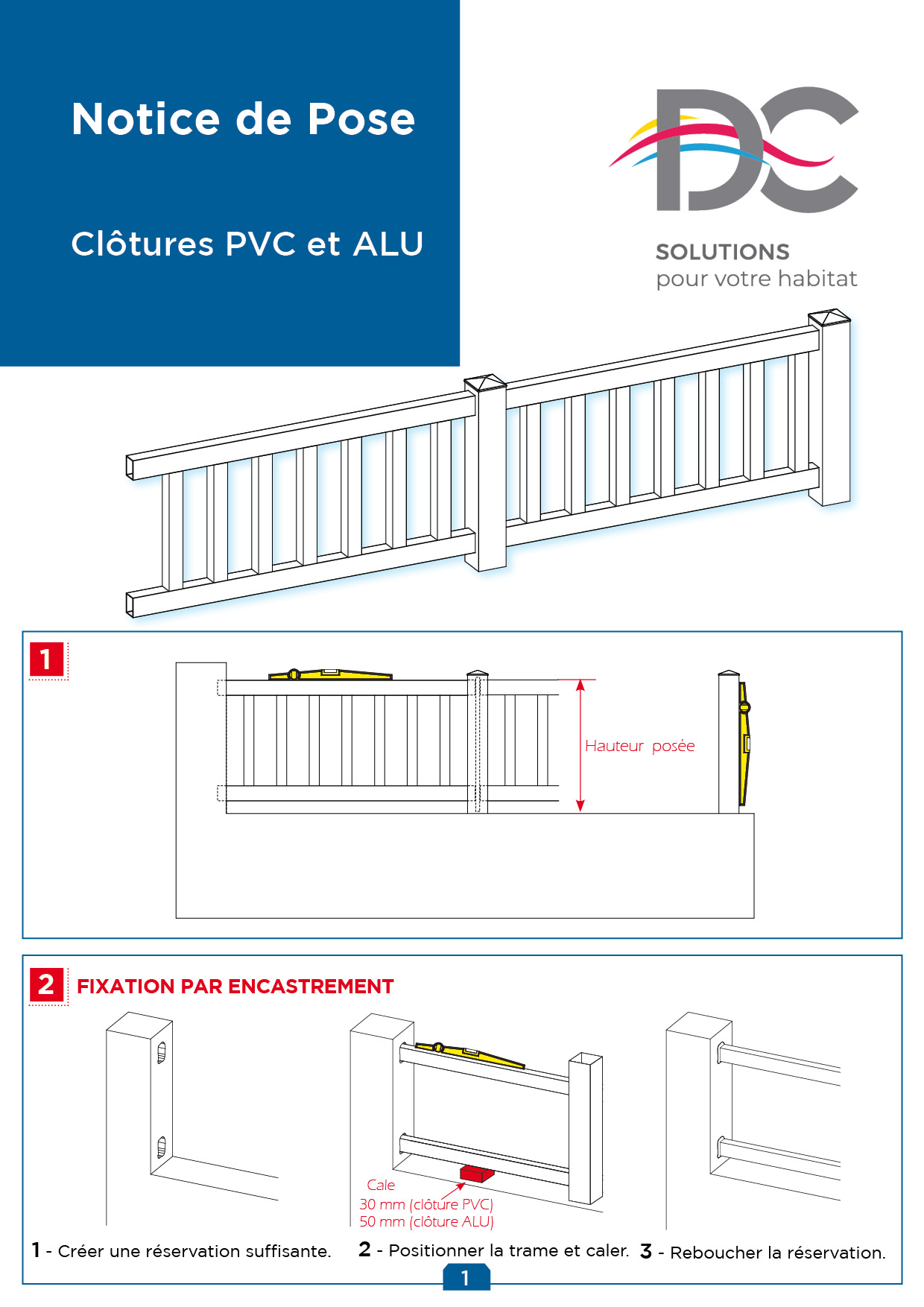 Notice de pose - Clôture ALU / PVC
