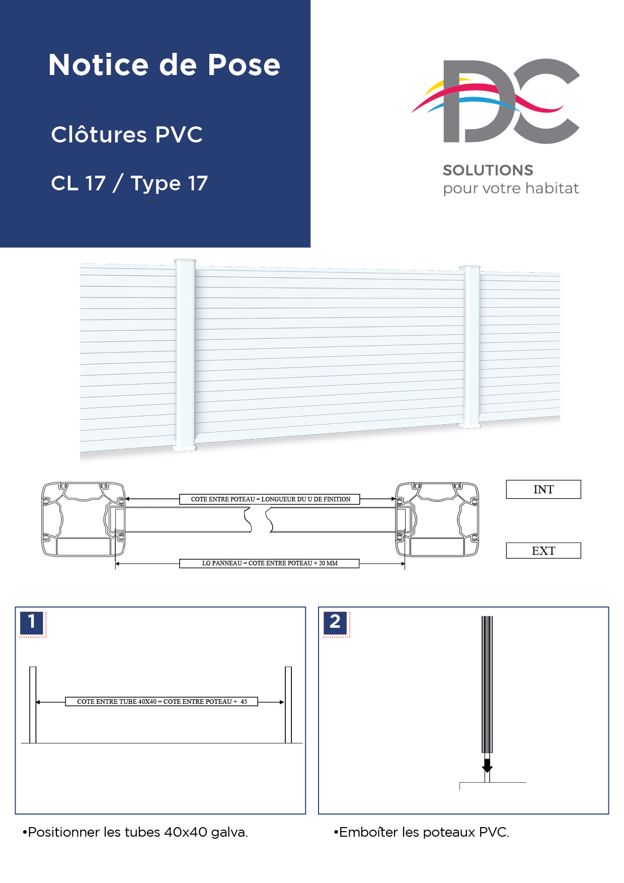 Notice de pose - Clôture PVC CL 17 / Type 17