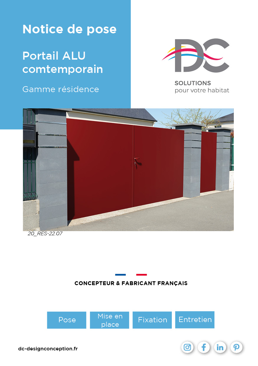Notice de pose - Portail ALU Battant Contemporain résidence