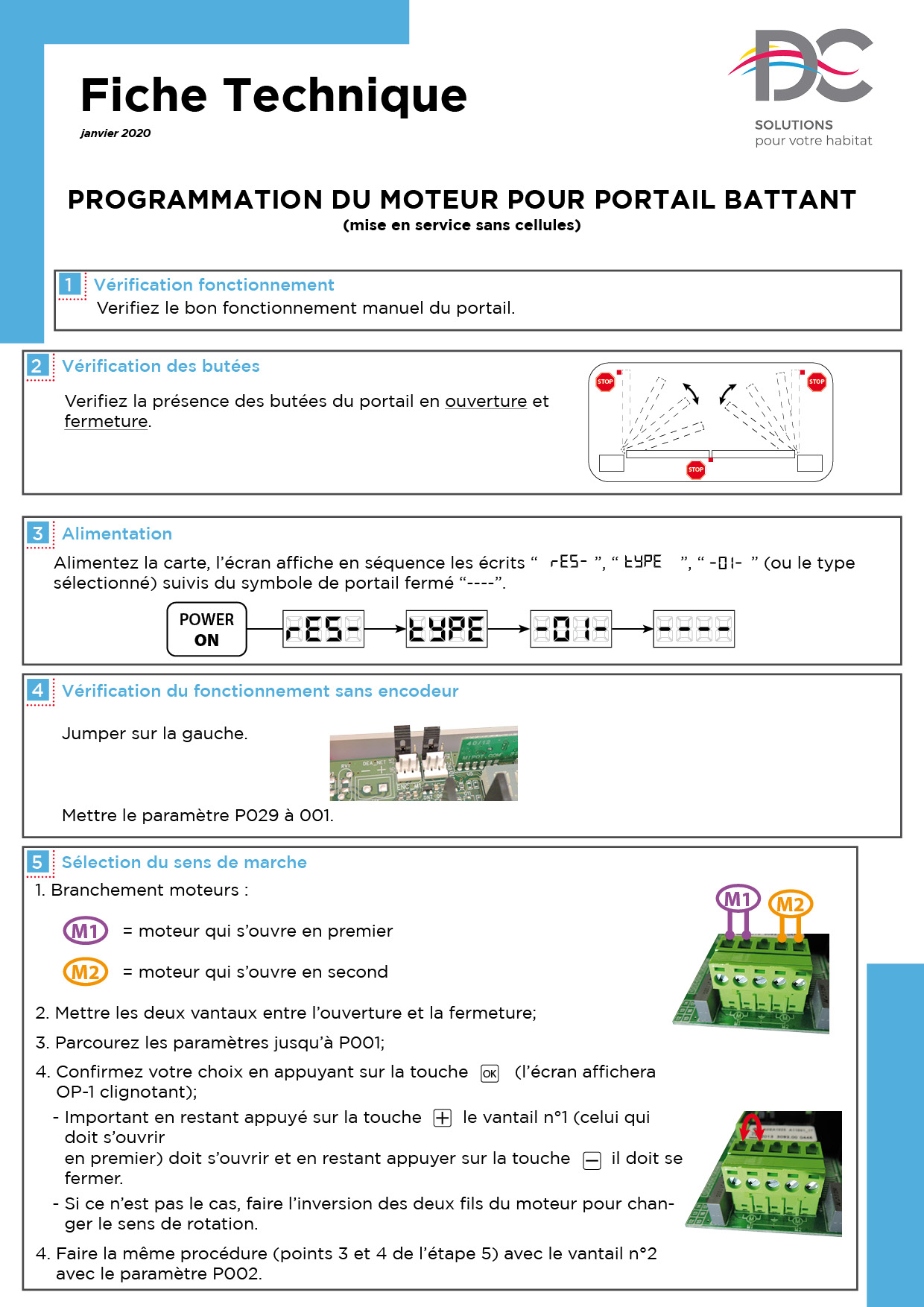 Notice simplifiée motorisation portails battants