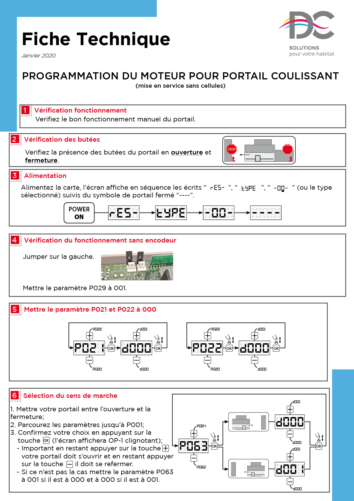 Notice simplifiée motorisation portails coulissants