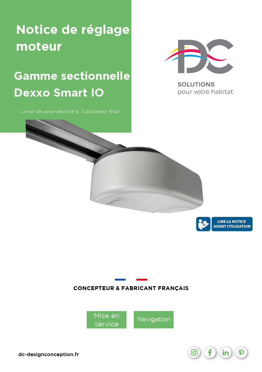 Notice de pose - moteur porte de garage sectionnelle dexxo smart io