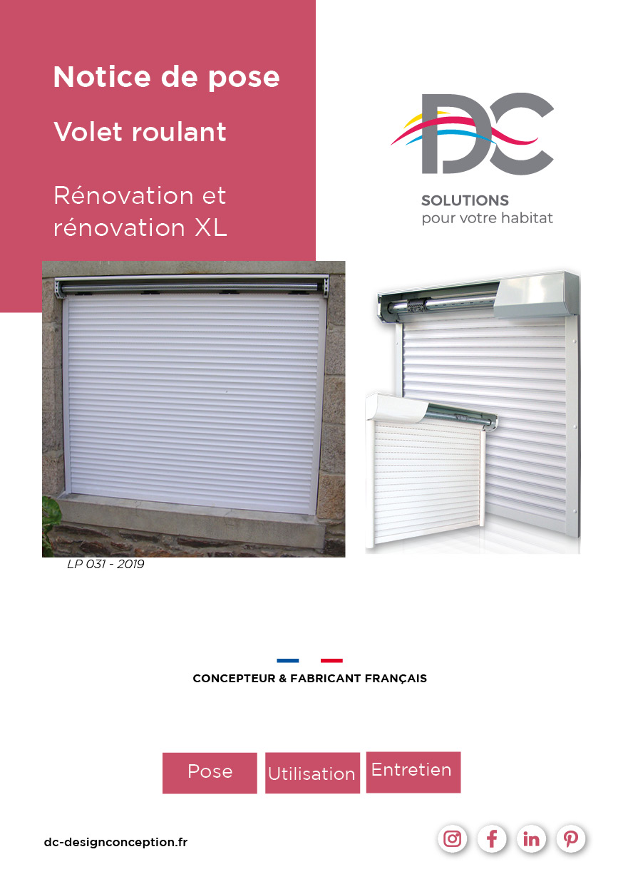 Notice de pose - Volet roulant Reno et Reno XL