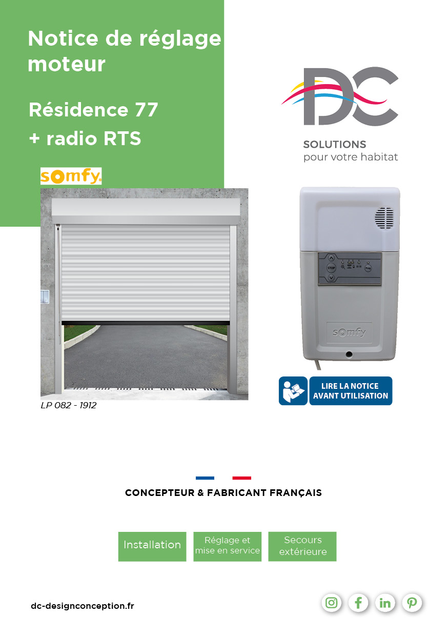 Notice de Pose - Porte de garage enroulable Résidence Rollixo XSE