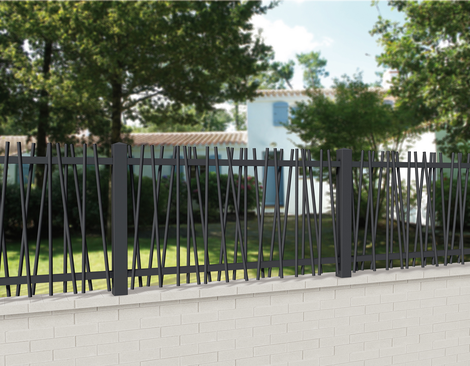 Clôture ajourée aluminium Anténor – DC clôture design ajouré aluminium 7016